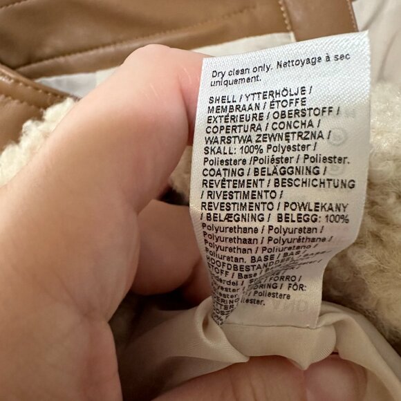 River Island - Faux Leather and Borg Zip Mini Skirt - Size 8 - Picture 12 of 14